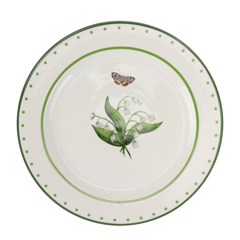 Lily of The Valley Green and White Dinner Plate - Noble Designs