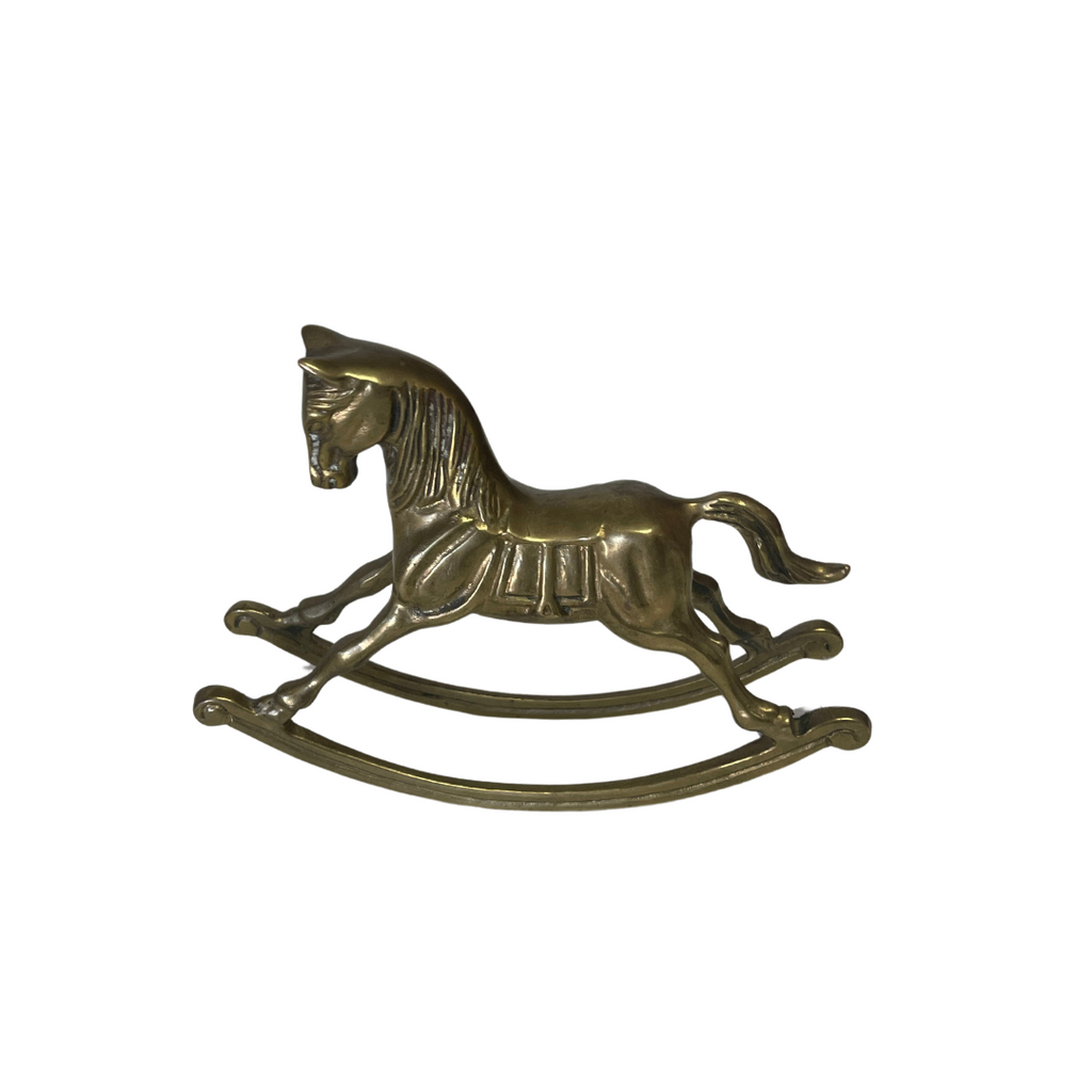 Vintage Metal Brass Rocking Horse Pony - Noble Designs