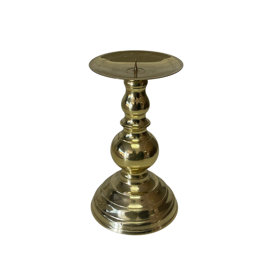 Vintage Large Brass Candle Holder - Noble Designs