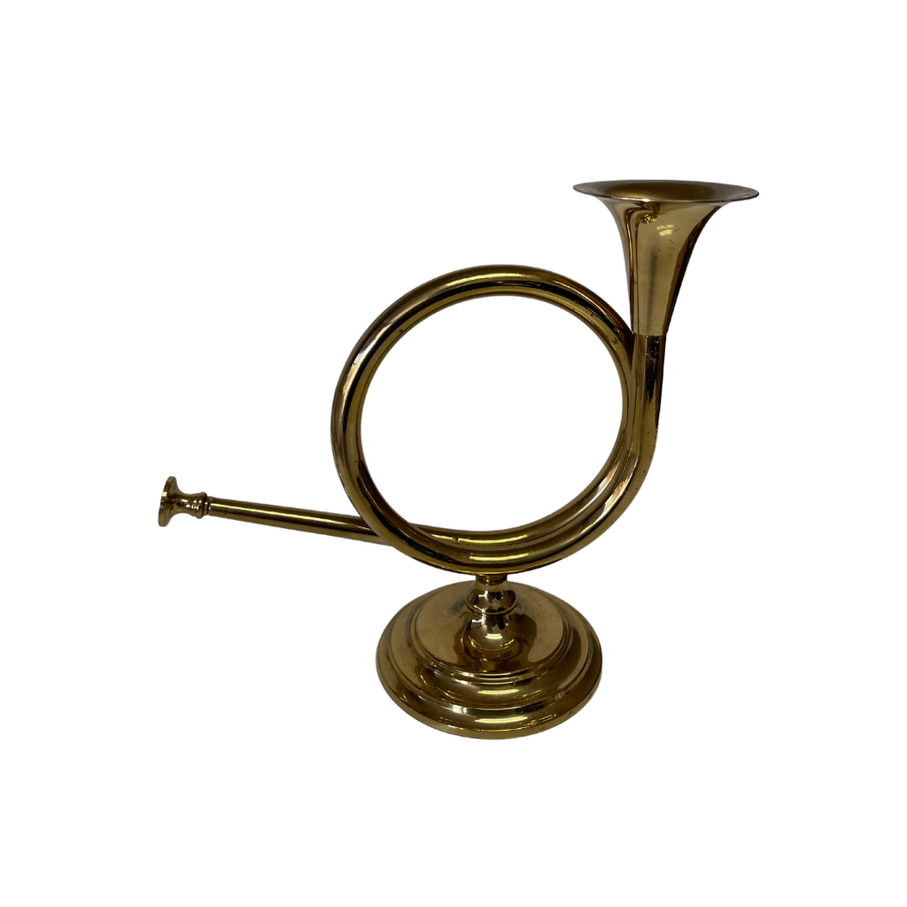 Vintage Brass Horn Candle Holder - Noble Designs