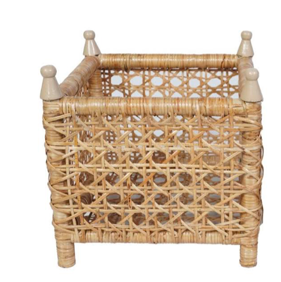 Natural Cane Wicker Box Planter - Noble Designs