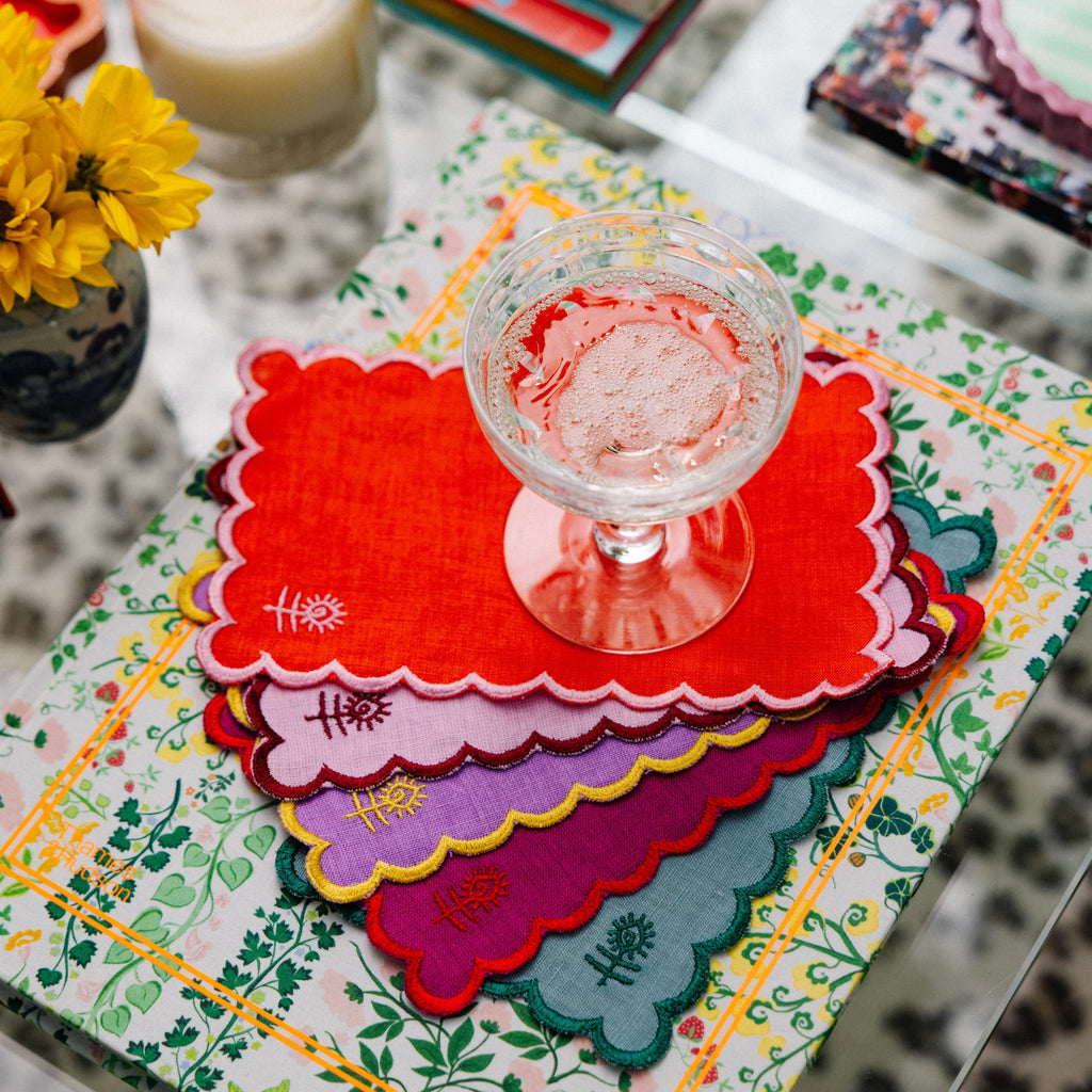 Icon Linen Cocktail Napkins, Set of 6 - Noble Designs