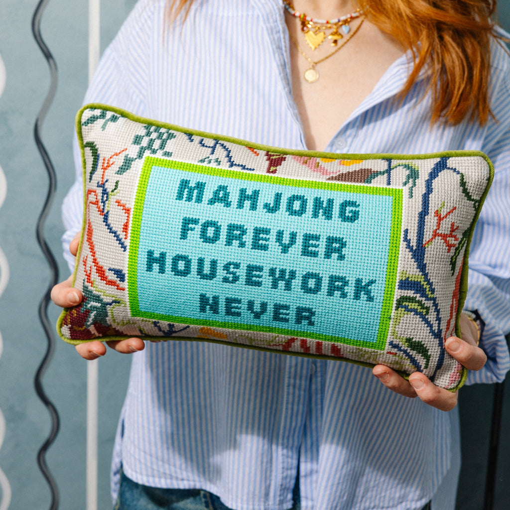 Mahjong Needlepoint Pillow - Noble Designs