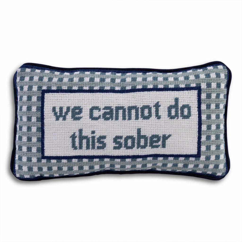 Sober Needlepoint Pillow - Noble Designs