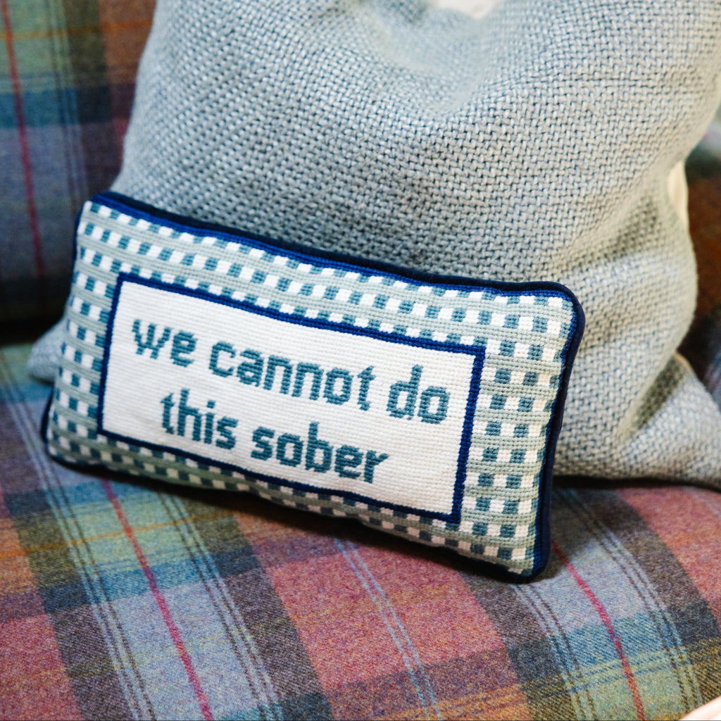 Sober Needlepoint Pillow - Noble Designs