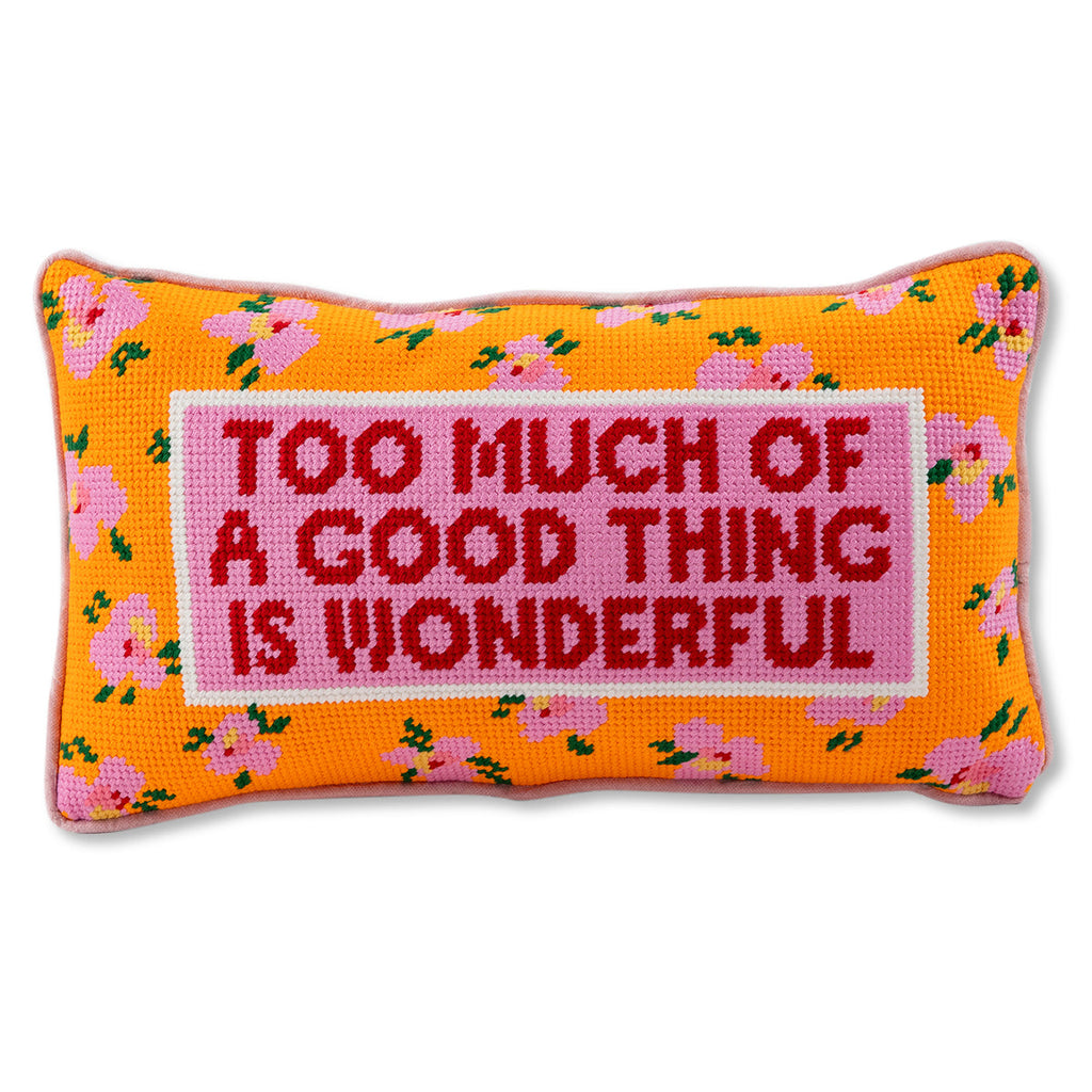 Too Much Needlepoint Pillow - Noble Designs