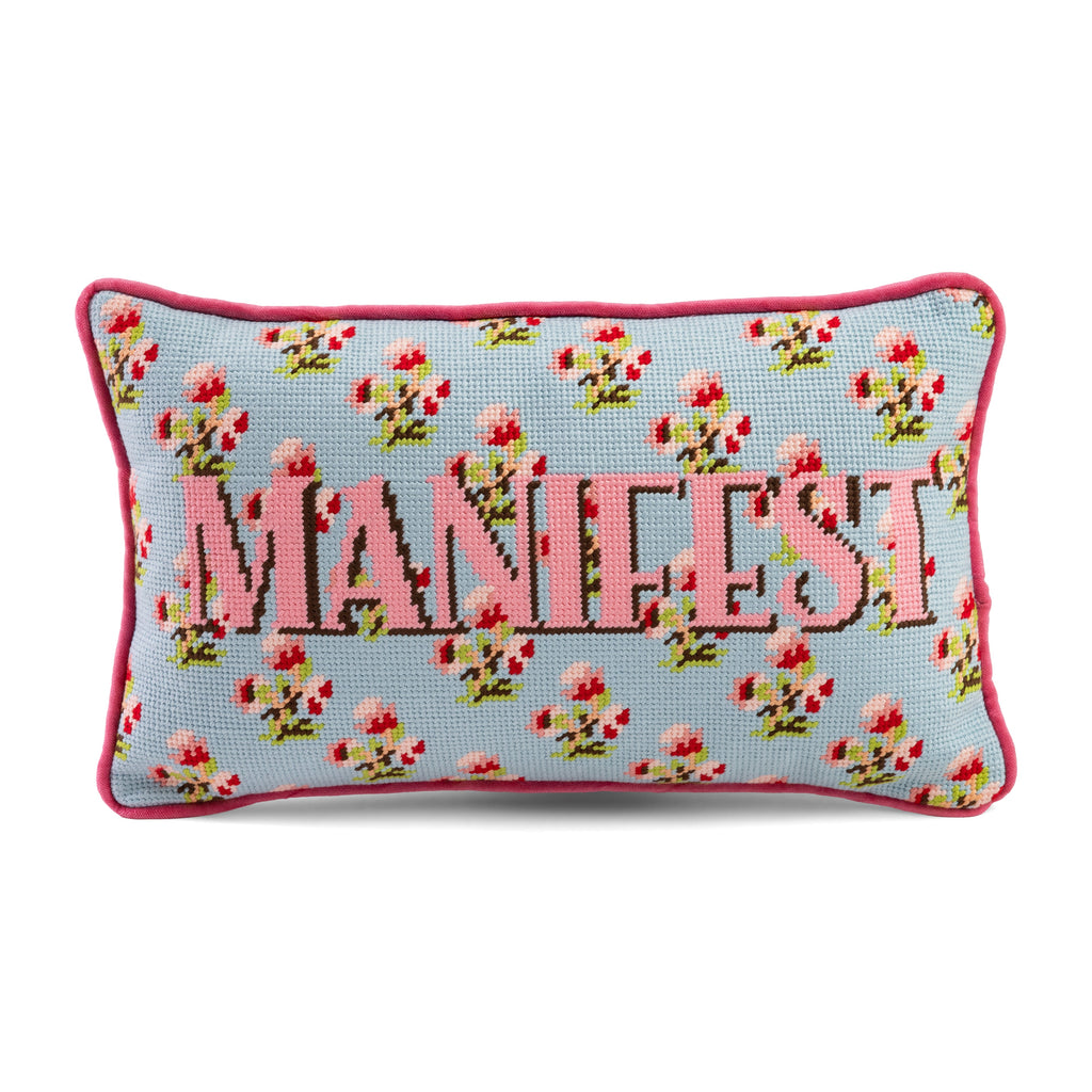 Manifest Needlepoint Pillow - Noble Designs