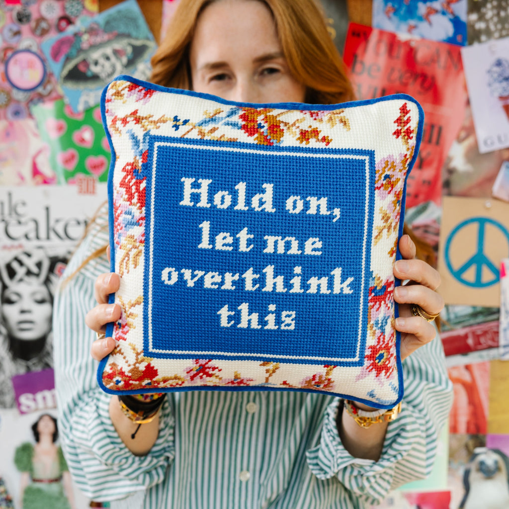 Overthink Needlepoint Pillow - Noble Designs