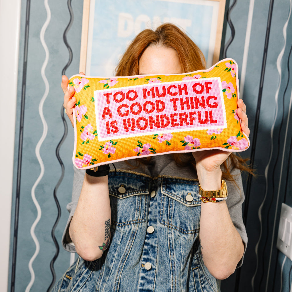 Too Much Needlepoint Pillow - Noble Designs