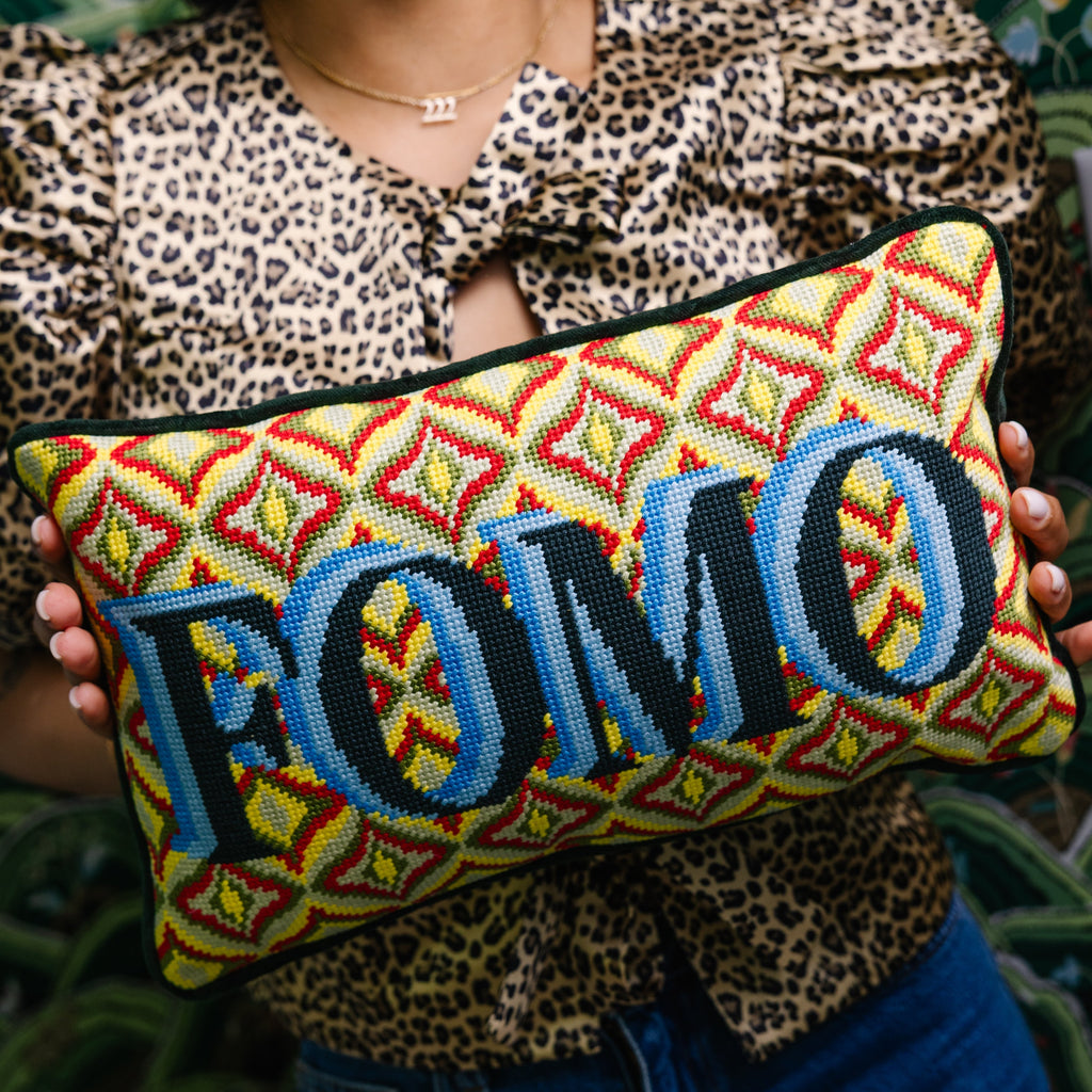 FOMO Needlepoint Pillow - Noble Designs