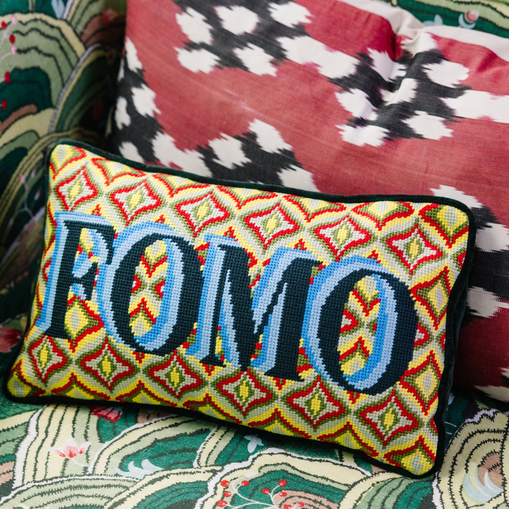 FOMO Needlepoint Pillow - Noble Designs