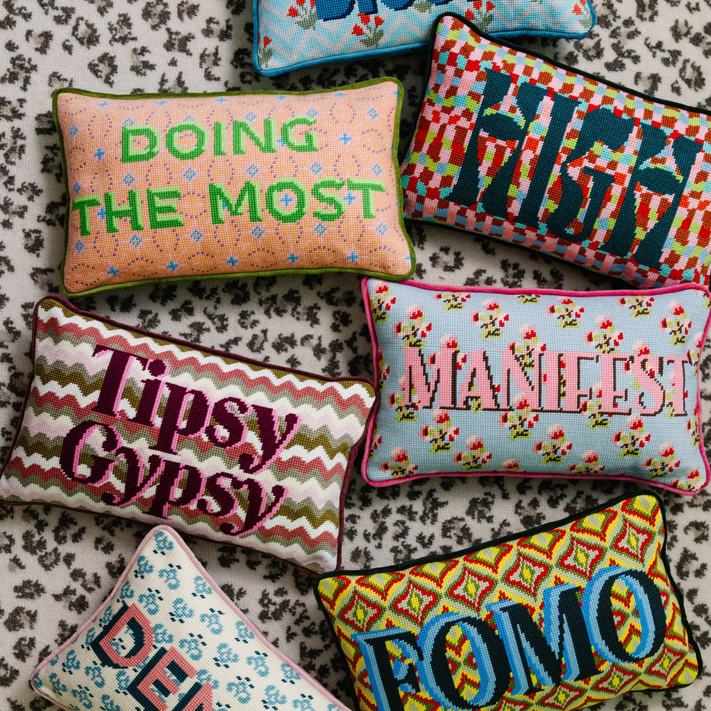 FOMO Needlepoint Pillow - Noble Designs