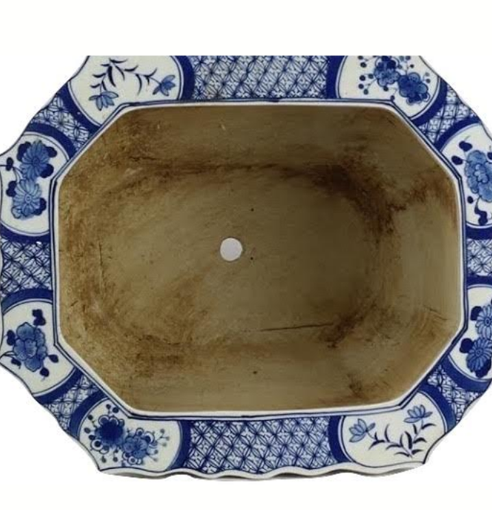 Village Scene Scalloped Pierced Planter - Noble Designs