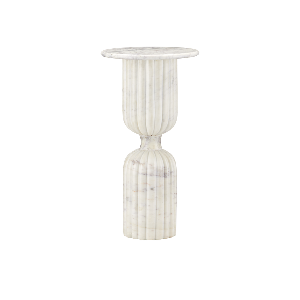 Passementerie White Marble Drinks Table - Noble Designs