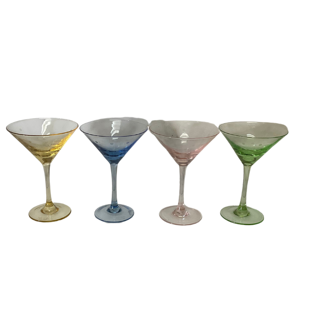 Colored Martini Glasses, Set of 4 - Noble Designs