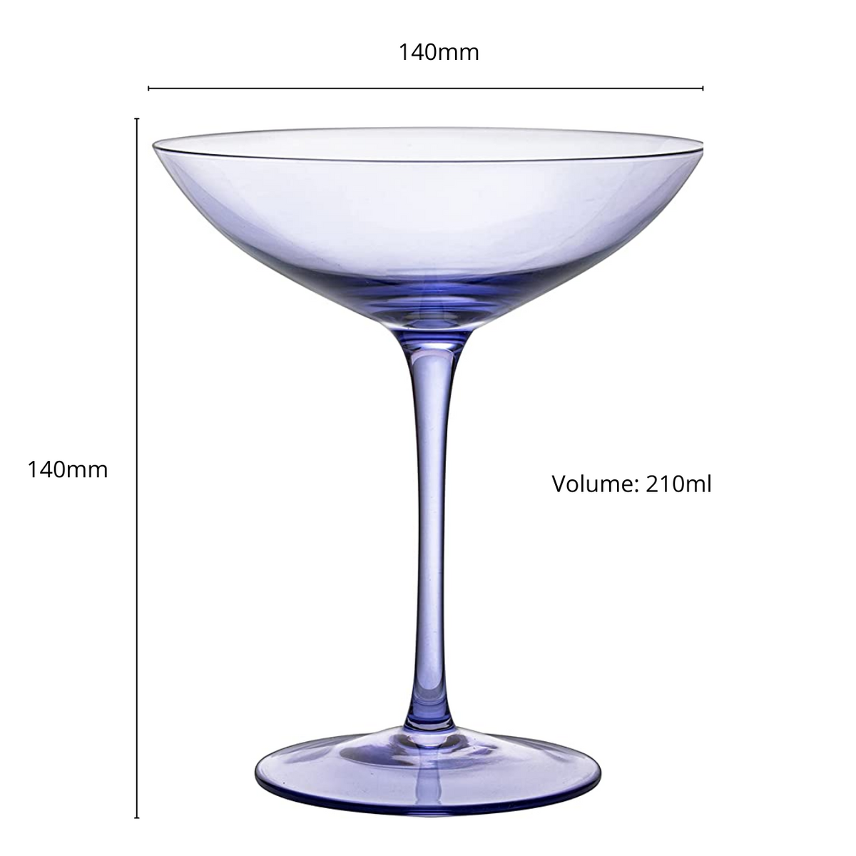 Lavender Champagne Coupes, Set of 6 - Noble Designs