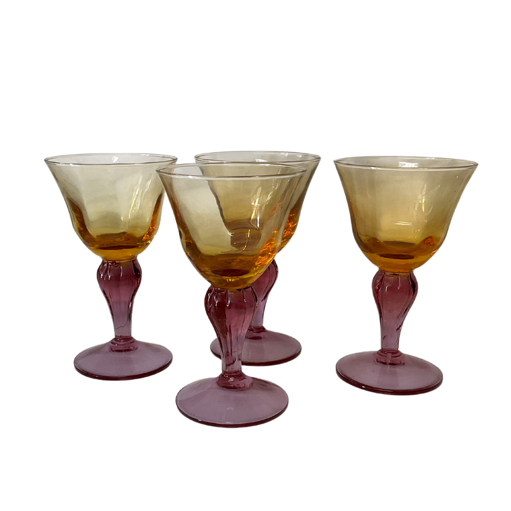 Vintage Multi-Colored Goblets, Set of 4 - Noble Designs