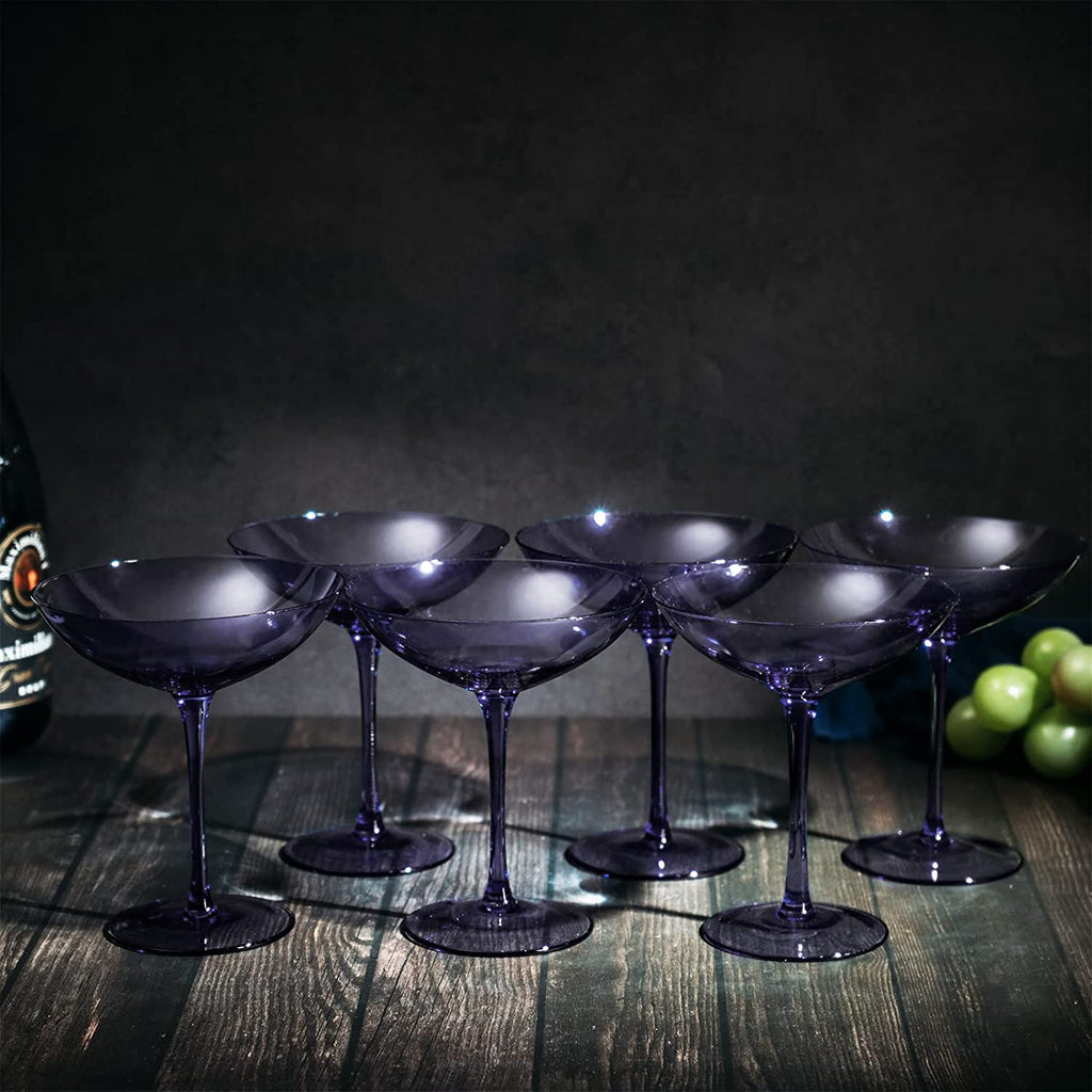 Lavender Champagne Coupes, Set of 6 - Noble Designs