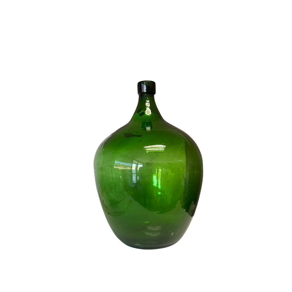 Large Vintage Green Glass Vase - Noble Designs