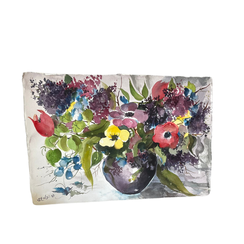 Spring Bouquet Vintage Watercolor Artwork - Noble Designs