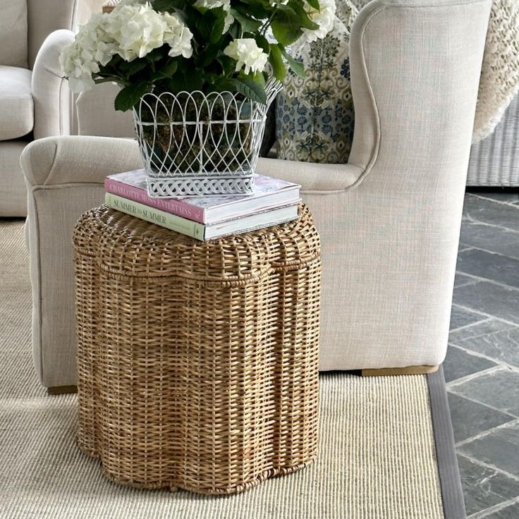 Scalloped Storage Ottoman - Noble Designs