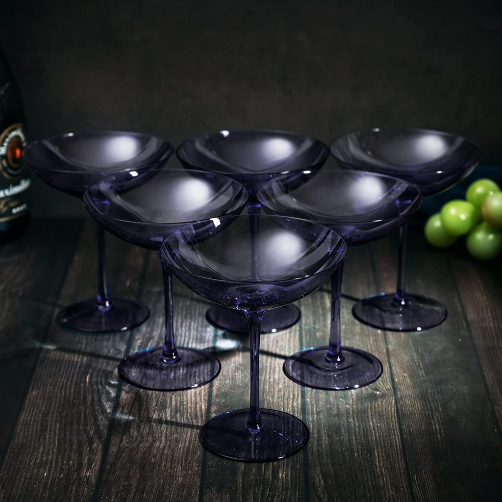 Lavender Champagne Coupes, Set of 6 - Noble Designs