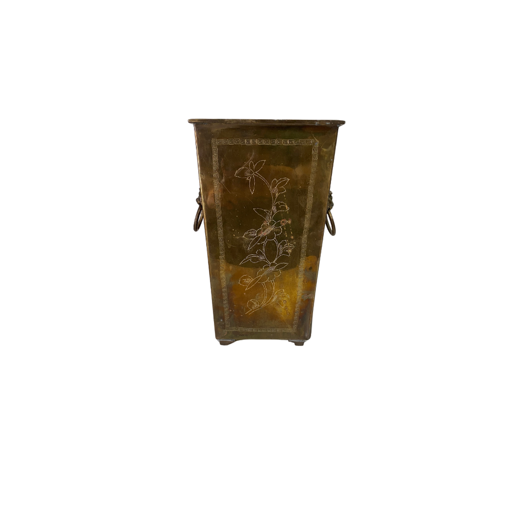 Vintage Etched Brass Umbrella Stand - Noble Designs