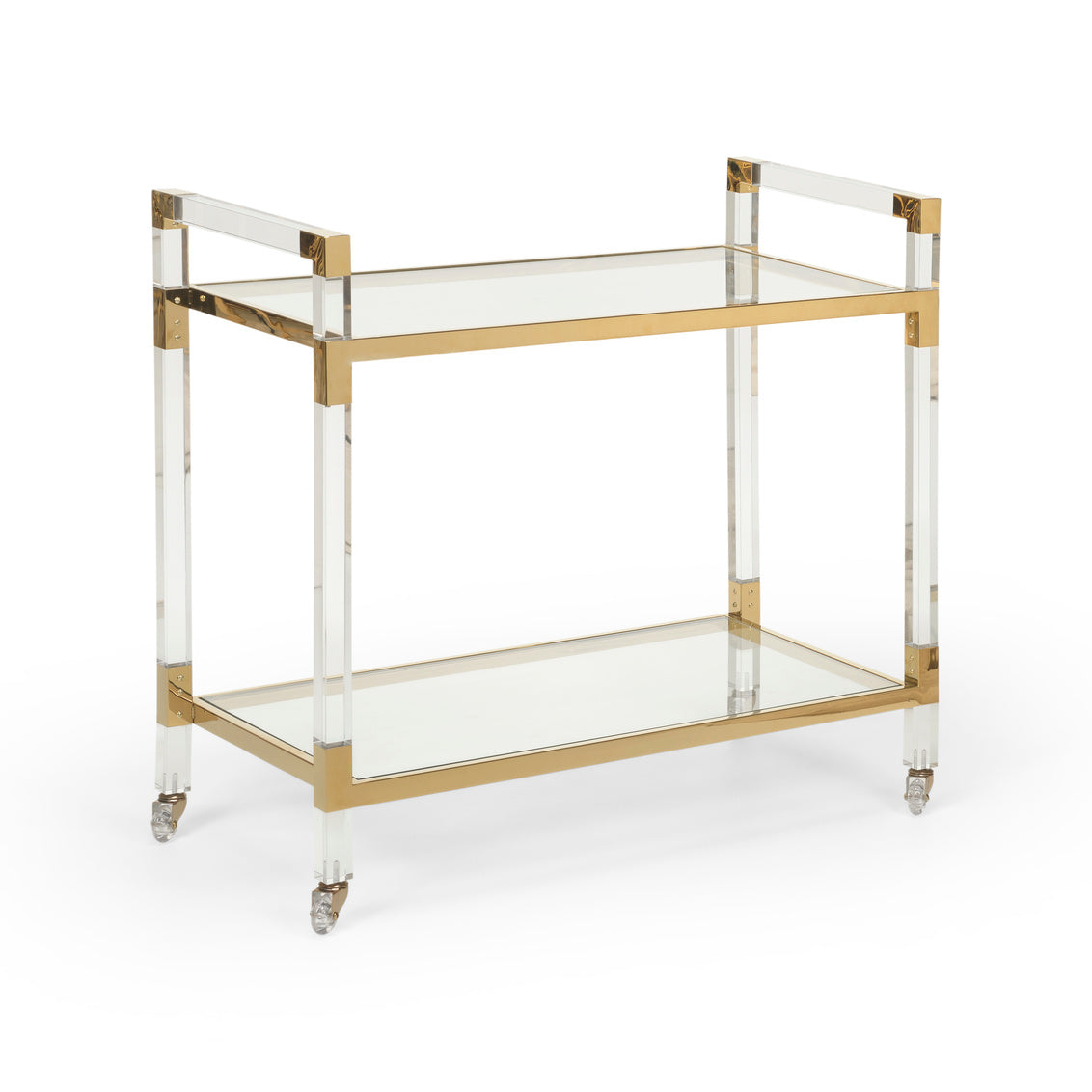 Acrylic Bar Cart, Brass