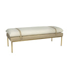 Aspen Leather and Boucle Wool Bench in Cappucino-Noble Designs