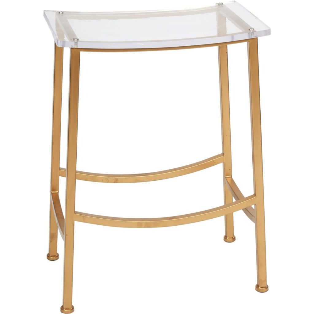 Chapman Gold & Acrylic Counter Height Barstool - Noble Designs