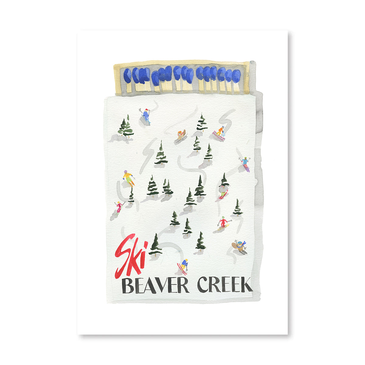 Beaver Creek Colorado Matchbook Art Print-Noble Designs