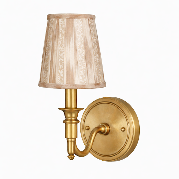 Brown Ikat Sconce Shade Front View - Noble Designs