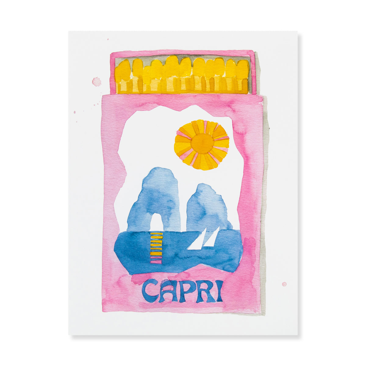 Capri Matchbook Art Print-Noble Designs