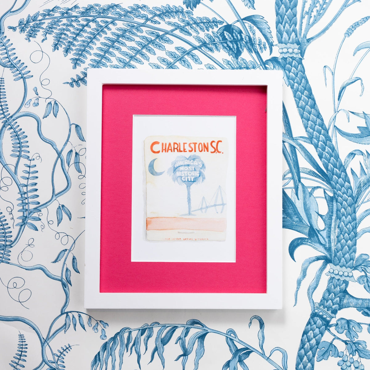 Charleston Matchbook Art Print-Noble Designs