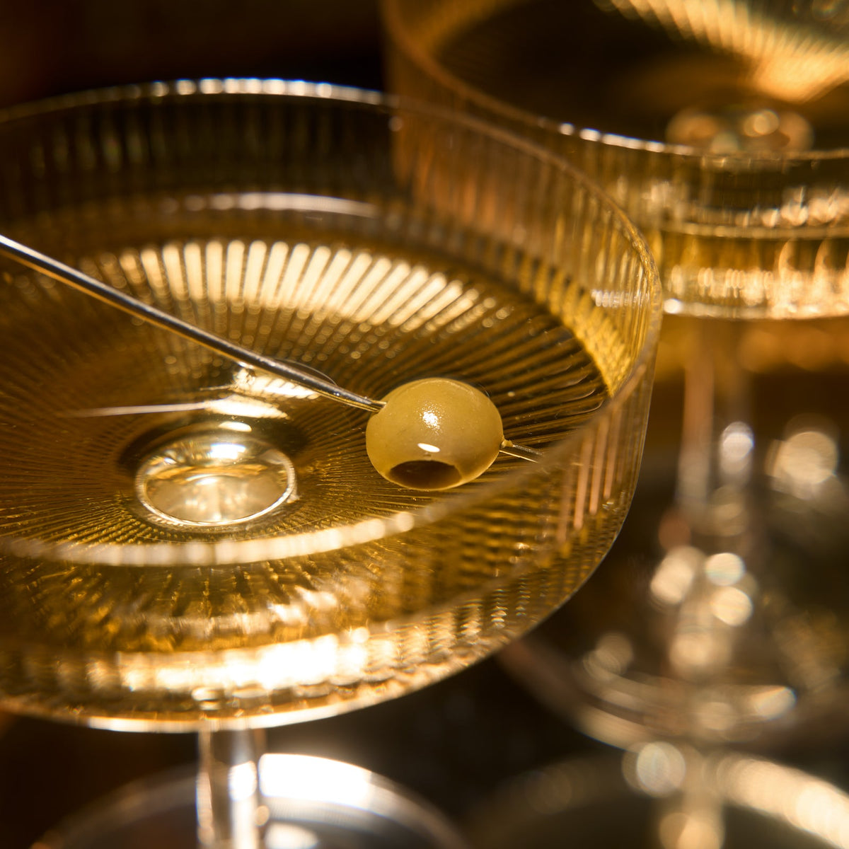 Ribbed Coupe Cocktail Glasses, Set of 4 - Noble Designs