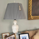 Fog Blue Box Pleated Lampshade-Noble Designs