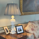 Fog Blue Box Pleated Lampshade-Noble Designs