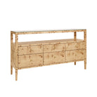 Jordan Burl Wood Six Drawer Console
