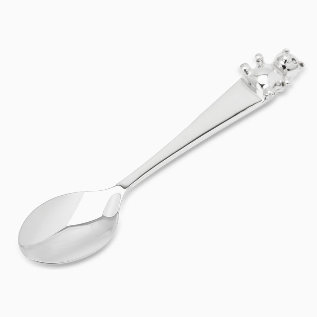 Teddy Sterling Silver Baby Feeding Spoon by Krysaliis -Noble Designs