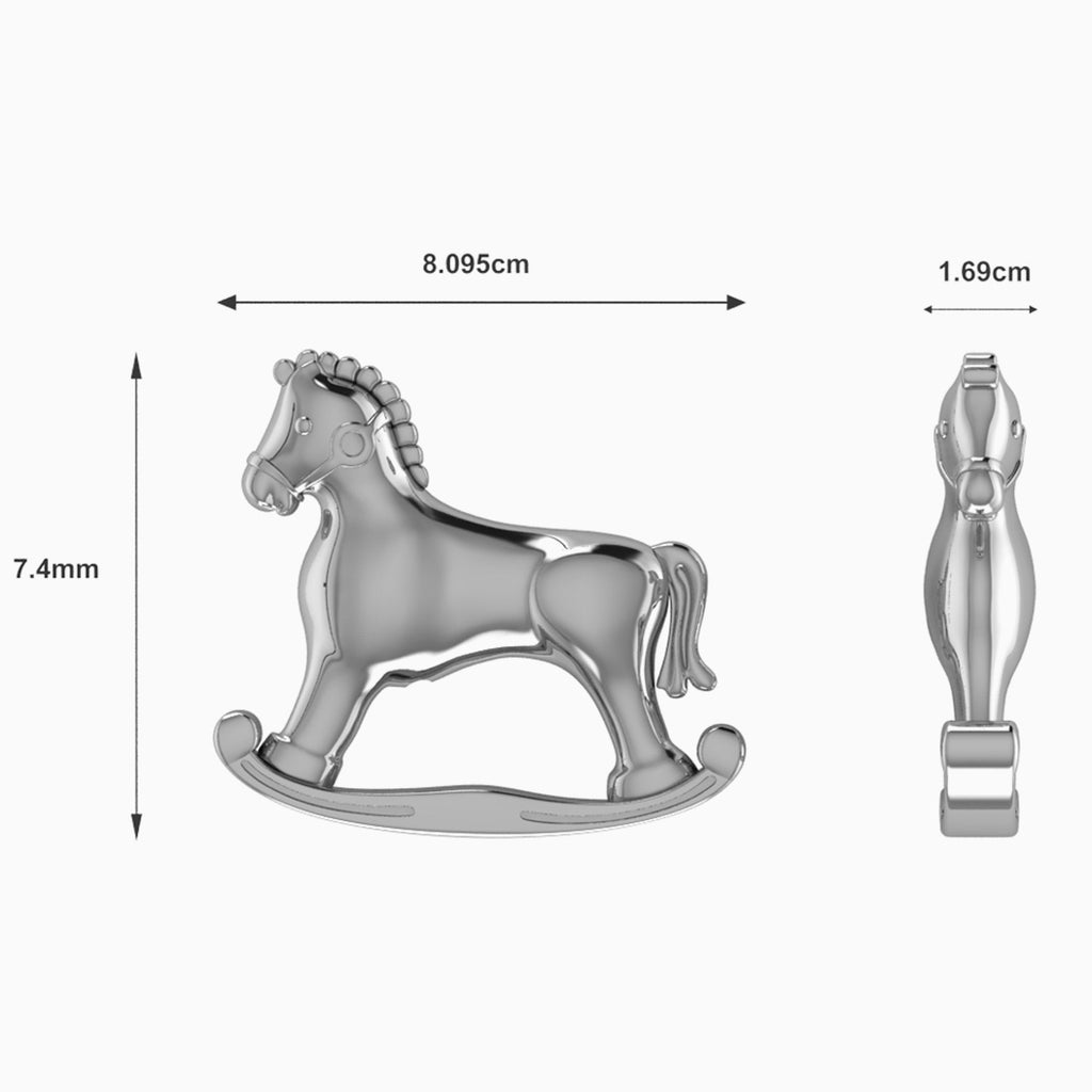 Krysaliis Silver Plated Baby Rattle - Horse - Noble DEsigns