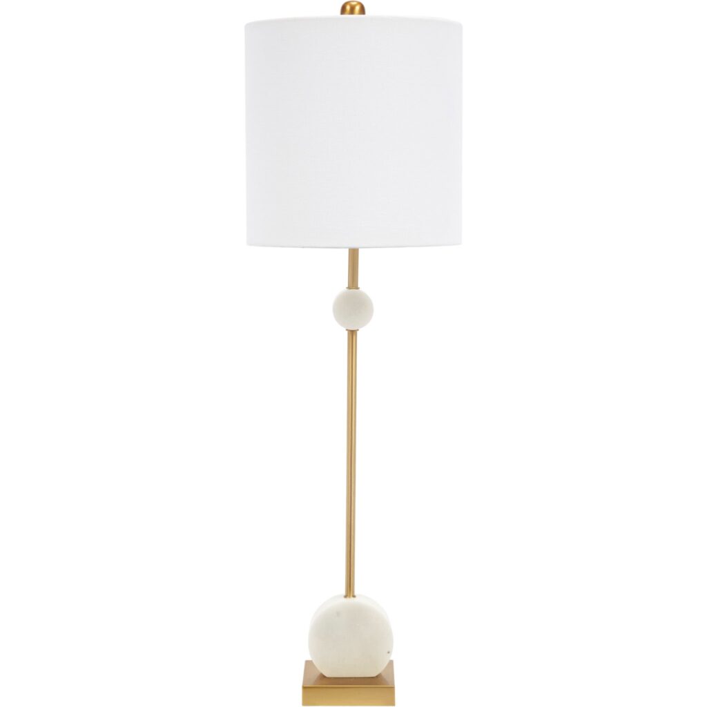 Wren White Marble Disc Buffet Lamp - Noble Designs