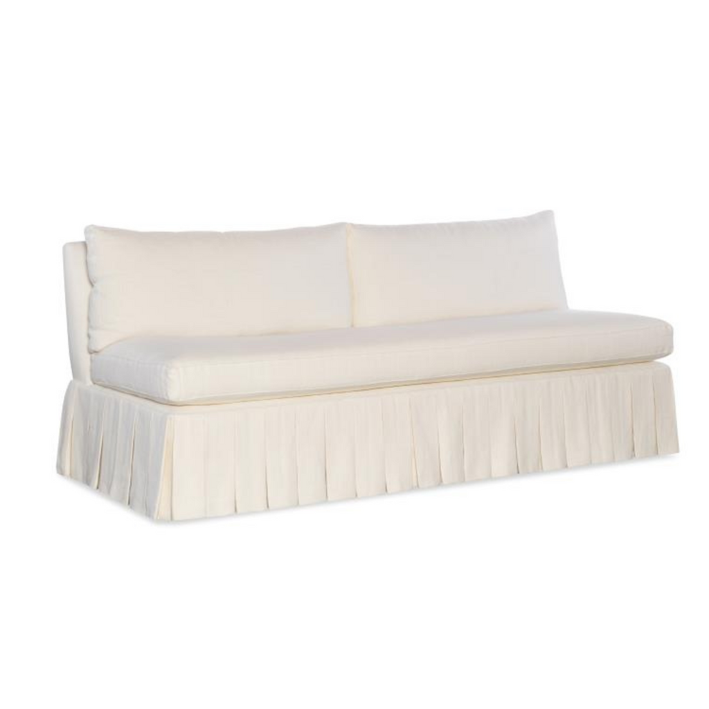 Claude 54" Boxed Pleated Settee - Noble Designs