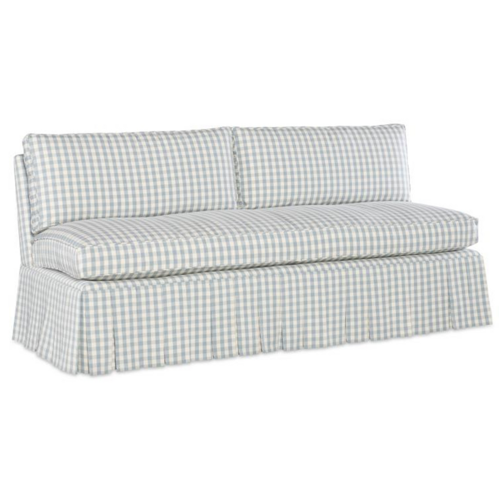 Claude 72" Boxed Pleated Settee - Noble Designs