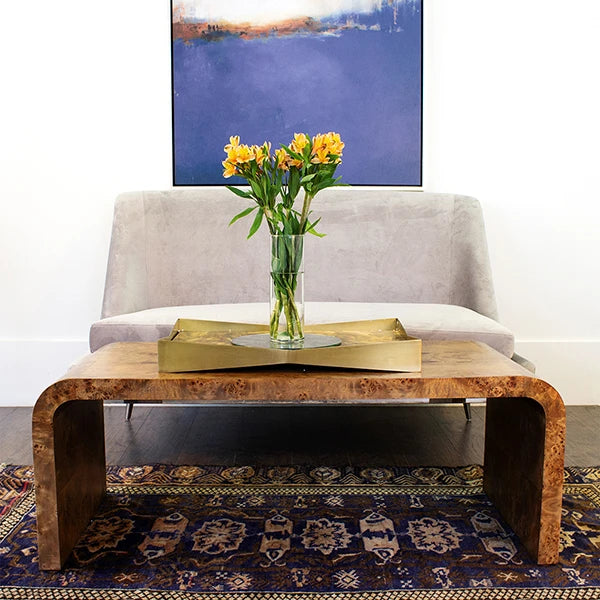Newbury Dark Burl Wood Cocktail Table