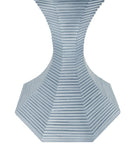 Octavia Light Blue Octagonal Rattan Feature Table