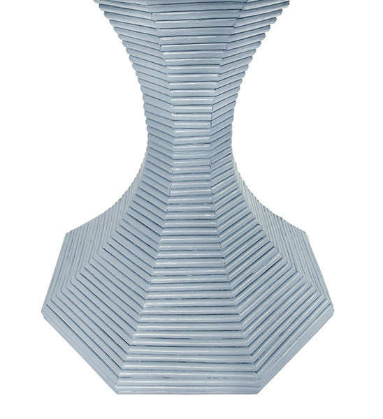 Octavia Light Blue Octagonal Rattan Feature Table