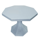Octavia Light Blue Octagonal Rattan Feature Table