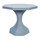 Octavia Light Blue Octagonal Rattan Feature Table