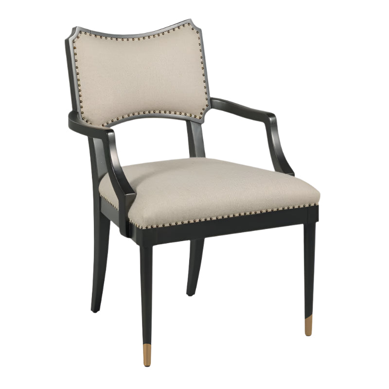 Powers Upholstered Arm Chair-Black-Noble Designs