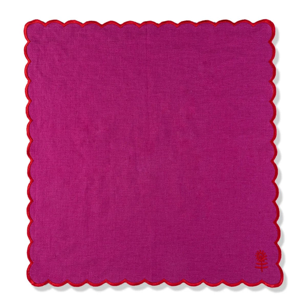 Icon Linen Napkins in Plum and Cherry, Set of 4 - Noble Designs